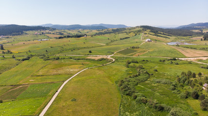 country roads and fields 