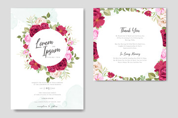 beautiful wedding invitation card floral frame template