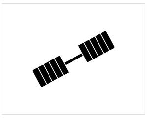 Simple dumbbells black icon. Gym & fitness monochrome icon.- vector