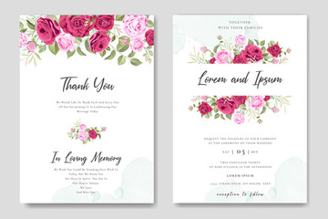 beautiful wedding invitation card floral frame template