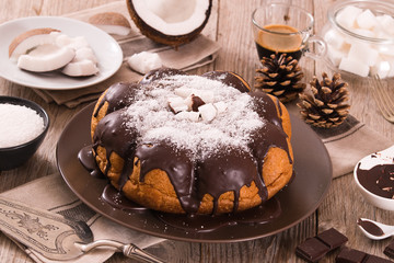 Chocolate coconut cake.