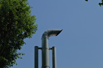 aeration duct,metal,steel,industry,industrial,sky,blue,view 