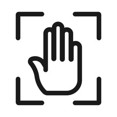 hand identification - minimal line web icon. simple vector illustration. concept for infographic, website or app.
