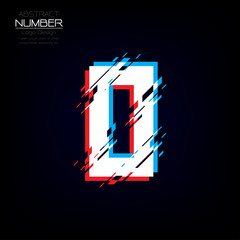 Modern number zero template, abstract of character vector