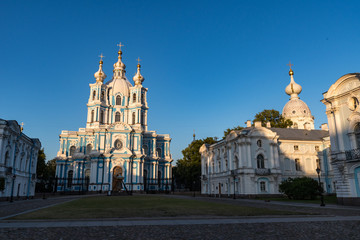 Fototapeta na wymiar Smolny cathedral (Smolny Convent), St. Petersburg, Russia