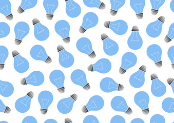 Light bulb seamless pattern background. Business flat vector illustration. Halogen lampochter sign pattern.