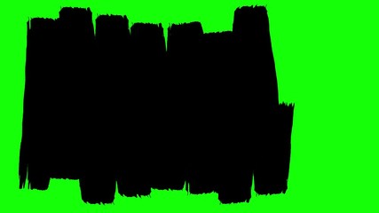 Vertical black ink brush strokes. Abstract CG animated transition on green screen. - Powered by Adobe