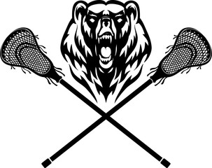 Bear Mascot Lacrosse