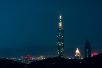 sunset cityscape of Taipei, Taiwan