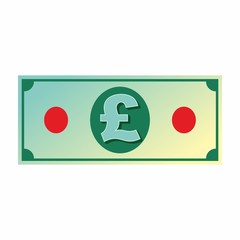 British Pound Banknote with pound sign icon,vector.