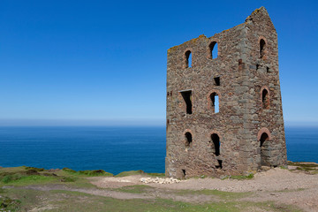 Tin mine ruins in Cornwall, UK