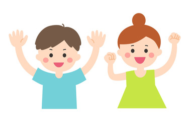 男の子 女の子 ばんざい ダンス