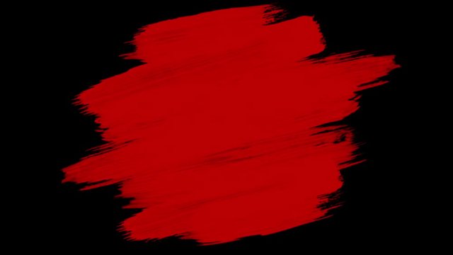 Stain of blood red paint, abstract CG animation of brush strokes. Transparent background ProRes 4444 with alpha channel in 4k UHD resolution version.
