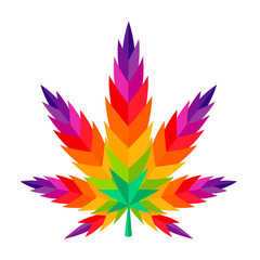 Для ИнтернCannabis leaf marijuana colorful illustration ganja 4:20 smoke weedета