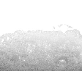 Foam beer background with bubble texture isolated on white