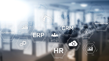 Fototapeta premium ERP, Business innovation concept on blurred background.