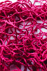 Pink string bag background, net pattern