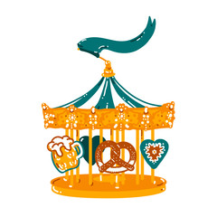 karussell bier brezel blau wei&szlig;