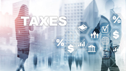 Concept of taxes paid by individuals and corporations such as vat, income and wealth tax. Tax payment. State taxes. Calculation tax return.