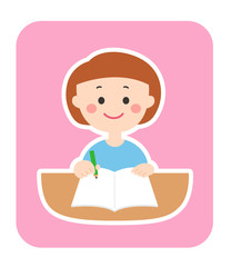 女の子 読書 勉強