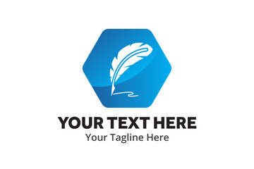 write logo , writer logo ,write icon writer icon flat style design with color for identity , business and button