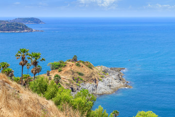 Laem Promthep Cape, the most beautiful and famous sunset watching viewpoint in Phuket, Thailand
