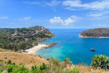 Clear blue Andaman sea from Windmill View Point near Laem Promthep Cape, Phuket, Thailand