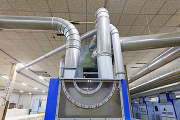 Stainless steel pipes in the factory