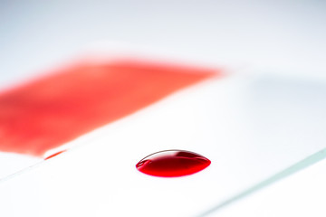 Blood smear for hematology microscopic examination