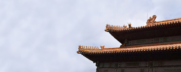 Perspective of tiles in Forbidden City in Beijing, China