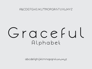 Graceful font. Vector alphabet 