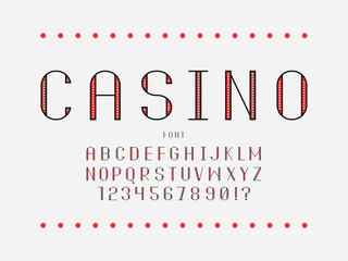 Casino font. Vector alphabet 