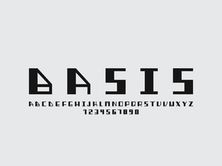 Basis bold font. Vector 