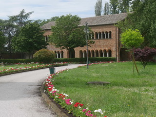 Pomposa Abbey is a Benedictine monastery built in Romanesque style on the Adriatic coast of Italy. In Pomposa Abbey Palace the abbots of Pomposa administered justice.