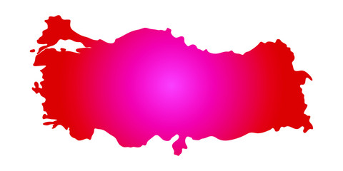 Turkey colorful vector map silhouette