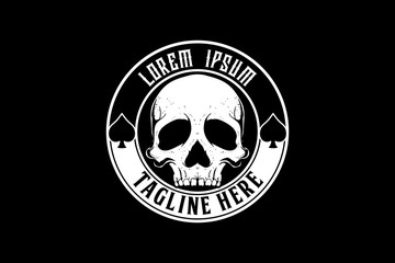 SKULL HEAD VECTOR EMBLEM round LOGO TEMPLATE