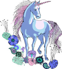 Fototapety  Magic Unicorn.    Vector illustration