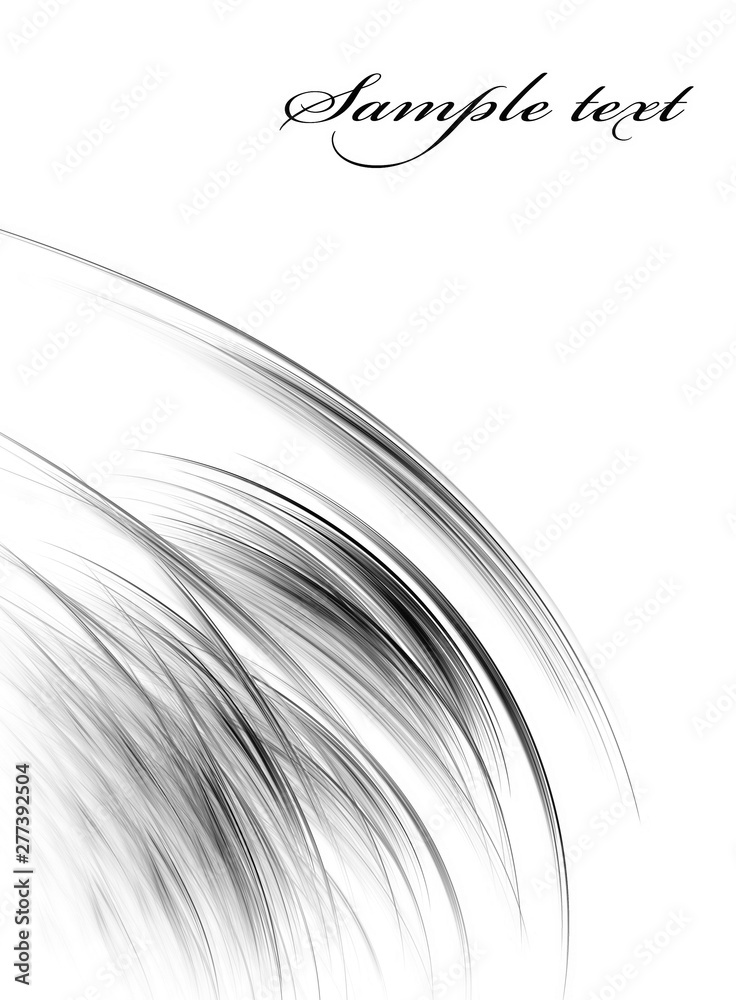 Poster gray curved lines on a white. raster graphics