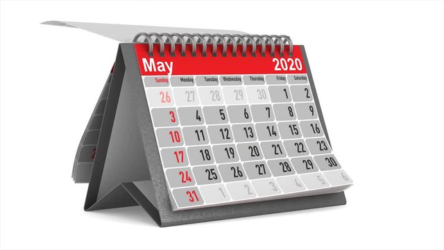 Calendar 2020 year. Isolated 3D illustration