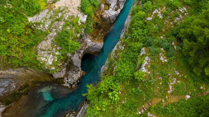 vallée de la Scoa, Slovénie, vue aérienne