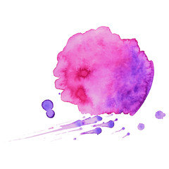 Abstract isolated colorful vector watercolor splash. Grunge element for paper design.