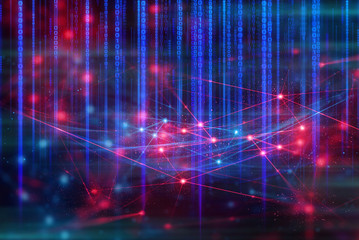 data deep learning robotic, molecule of chemical, atom cell science, futuristic cyber network,...