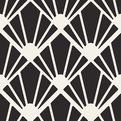 Vector modern tiles pattern. Abstract art deco seamless monochrome background or wallpaper