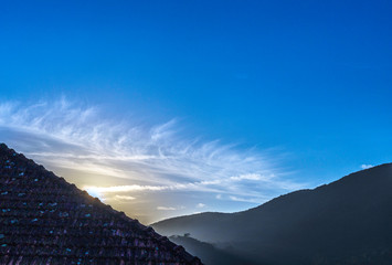 sunset in mountains