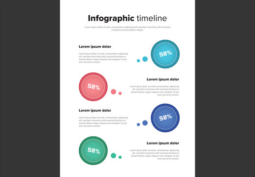 Vertical Timeline Infographic with Colored Circles