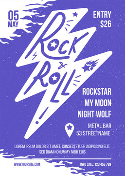 Rock N Roll Concert Hand Drawn Flyer Template