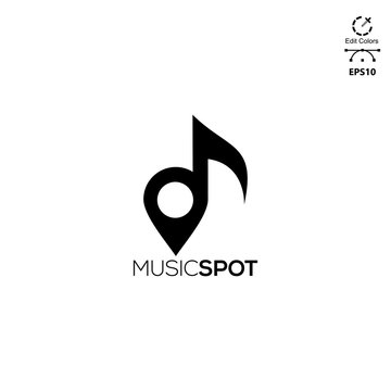 music spot logo design concept