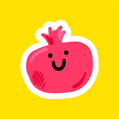 Happy pomegranate cartoon vector illustration
