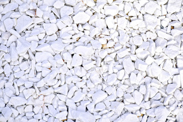White stones, crushed stone. Background, texture.