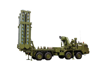 Rocket complex S-300 on a white background, isolate